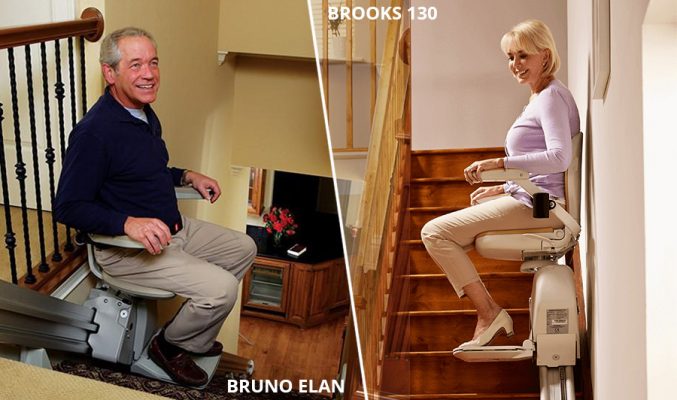 Bruno Elan Stairlift and Brooks 130 Stairlift By Acorn at Paramount Living Aids